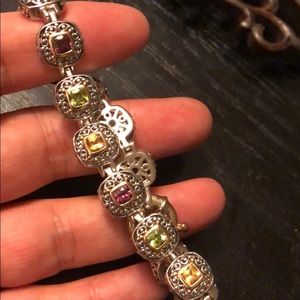 Silver and gemstone bracelet